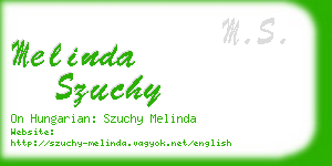 melinda szuchy business card